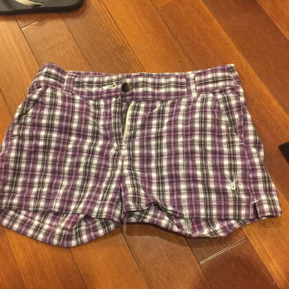 Spyder Shorts Purple Plaid